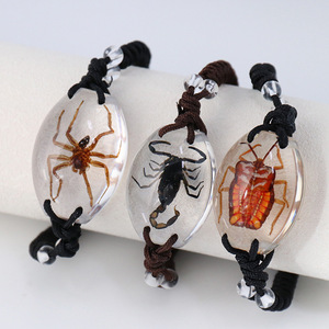 Bracelets en résine d'ambre avec scorpions fossiles lumineux faits à la main pour enfants - Vente en gros - Product Image 5