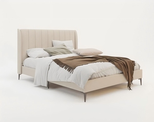 Cadre de <span class=keywords><strong>lit</strong></span> moderne en velours beige avec pieds en métal et rangement pour chambre à coucher, nouveau design, tailles Queen/Full/King 160x200 - Product Image 4