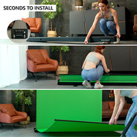 RAUBAY Écran vert pliable FloorFlex, extension de fond de scène 7x7x7 pieds, portable et rétractable, pour chroma key, sans plis