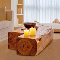 Vent silencieux Design moderne meuble TV en bois massif tabouret à langer élégant aire de repos avec souche d'arbre en rondins sculptée pour le salon