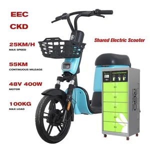 Scooter elétrico para aluguel de motocicleta forte 48v 400w 25km/H com eficiência energética por atacado CEE para adultos