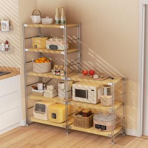 耐用的木制搁板，带坚固的钢架，可多层储物 - Product Image 6