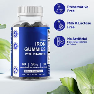 Complément alimentaire en gommes de fer pour femmes, hommes et enfants, 20 mg par portion, 60 gommes végétaliennes, excellent <span class=keywords><strong>goût</strong></span>, avec vitamine C, durée de conservation de 2 ans - Product Image 3