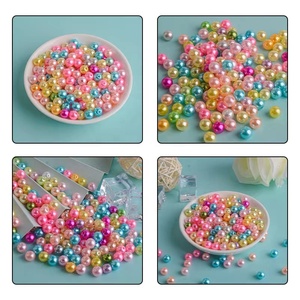 500 Gramm/Beutel Hochwertige lose künstliche ABS-Kunststoff perlen perlen 8mm mit Loch für DIY-Dekoration - Product Image 4