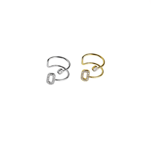 ต่างหูคริสตัล สแตนเลสสตีล 316L ชุบทอง PVD ทนทาน เป็นมิตรต่อสิ่งแวดล้อม ORO - Product Image 1
