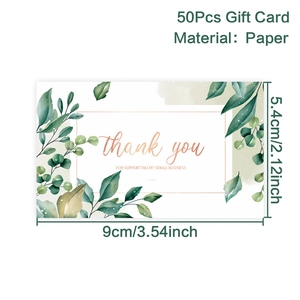 Biglietti di ringraziamento Note biglietti da visita vuoti professionali a foglia verde con buste per biglietti regalo di nozze laurea Baby Shower - Product Image 3