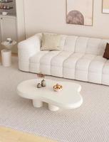 Table basse en bois Cloudy Cream, design minimaliste européen moderne de luxe, hauteur réglable, pour salon, non standard, Internet