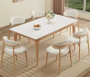 Juego de <span class=keywords><strong>Mesa</strong></span> de Comedor Rectangular <span class=keywords><strong>Extensible</strong></span> de Estilo Nórdico, Moderno y de Lujo, con Sillas para 4 o 6 Personas, Muebles Completos para Bar, Diseño Elegante - Product Image 6