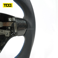 Volant de direction TDD en cuir de luxe avec fibre de carbone, 4 branches, 40 mm, avec LED, pour Veloster - Personnalisable