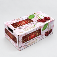 Boîte en carton ondulé écologique de style tiroir coulissant pour l'emballage de fruits frais, emballage de cerises et de baies pour la vente au détail