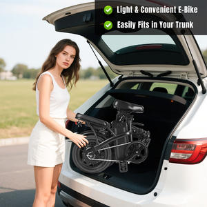 Mini vélo électrique pour adultes 350W Brushless, vélo électrique pliable, batterie au lithium <span class=keywords><strong>500WH</strong></span>, panier arrière, design stable - Product Image 3