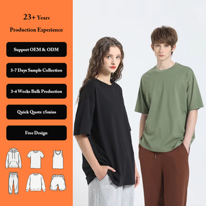 T-shirt Oversize da Donna a Tinta Unita, <span class=keywords><strong>Design</strong></span> Semplice, con Logo Personalizzato, Spalle Cadenti, Pesante, Senza Etichetta, per Stampa - Product Image 1