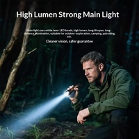 Lampe torche LED multifonctionnelle à laser blanc, rechargeable par Type-C, zoom télescopique, camping, extérieur, longue durée de vie de la batterie, portable