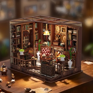 DIY Left Bank Study Cottage Modèle de construction en <span class=keywords><strong>bois</strong></span> à assembler en 3D pour adultes, jouet de décompression, décoration de bureau, cadeau - Product Image 6