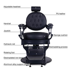 Profesyonel ağır hidrolik pompa siyah deri erkek kuaför Retro taşınabilir uzanmış prim berber dükkanı sandalye - Product Image 2