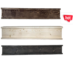 Repisa de chimenea de granja rústica, estante flotante de madera, acabado mate, de pared, OEM - Product Image 1
