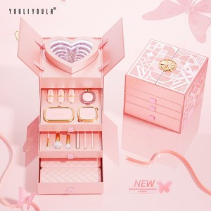 Ensemble de <span class=keywords><strong>maquillage</strong></span> YuliYula Peach-Color Beauty Radiance Pink avec miroir cosmétique et boîte cadeau, <span class=keywords><strong>kit</strong></span> <span class=keywords><strong>complet</strong></span> de <span class=keywords><strong>maquillage</strong></span> pour le visage pour filles - Product Image 4