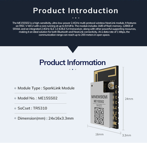Me15ss02 điện năng thấp cho UART tr5310 Chipset mô-đun sle1.0 BLE 5.4 đa-giao thức 1Mb Flash 128kb RAM <span class=keywords><strong>Module</strong></span> không dây - Product Image 5