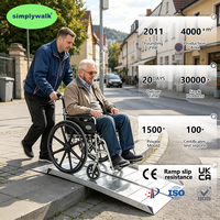 Rampe pliante Simplywalk en aluminium de qualité aérospatiale, 300 kg, 152 cm, multi-plis, portable, pour déchargement de fourgons de livraison, adapté aux personnes handicapées, ISO 9001