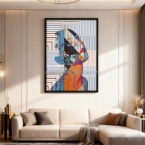 Impresión Giclée Abstracta Moderna de Lujo Ligero en Lienzo de Gran Tamaño para Decoración de Paredes de Sala de Estar, Venta al por Mayor de Fábrica - Product Image 2