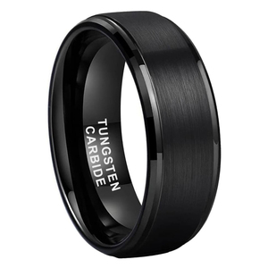 Bán Buôn Hai Tone Màu Đen Tungsten Nhẫn Phụ Nữ Người Đàn Ông Chất Lượng Cao Thời Trang Đơn Giản Nhẫn Engagement Wedding Ban Nhạc - Product Image 6