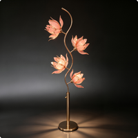 Lampe de table LED Lotus moderne la plus vendue, design floral en fer et verre, pour salon, chambre, lecture, étude, lampe sur pied personnalisée