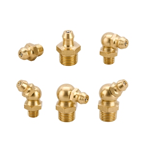 Raccordi Idraulici in Ottone, Nippli <span class=keywords><strong>per</strong></span> Ingrassaggio 45d 90d, Nippli Diritti in Acciaio Inox Nichelato M6 M12 BSP NPT - Product Image 1