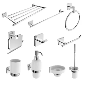 15YRS OEM/ODM Experience Factory Stainless Steel Brushed Nickel Bathroom Hardware Set Hotel Bathroom Accessory Set