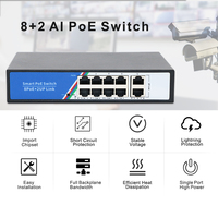 Switch Ethernet PoE de 250m, 4, 8, 9, 10, 16, 24, 32, 48 Puertos, 8 Puertos CCTV, No Administrado/Administrado, 48v para Cámaras IP Hikvision