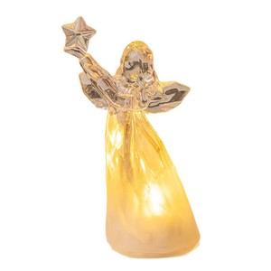 Lampu malam akrilik bercahaya warna-warni dekorasi Natal ornamen malaikat kristal cahaya hangat lampu malam indah - Product Image 6