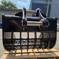 Saringan Lumpur Pelangi Tipe Skeleton Sieve Q355/NM400 Baja Bergerigi 0.1-8.7m³ Untuk Excavator 20T Backhoe, Perlengkapan Pabrik