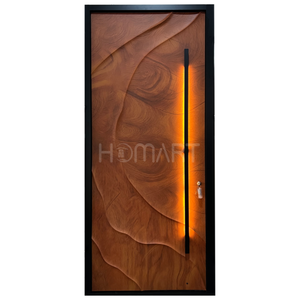 Porte d'Ingresso Pivotanti in Legno Massiccio e Alluminio di Alta Gamma con Design Personalizzato e Intaglio 3D per Case e Ville - Product Image 1