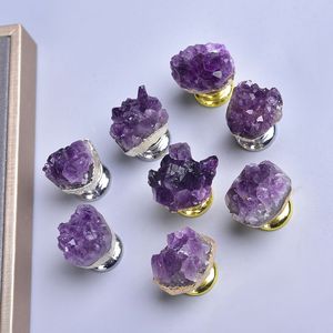 Amethyst alami Cluster kabinet pegangan pintu kabinet laci Amethyst Cluster kenop tarik pegangan - Product Image 1
