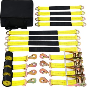 Tali Pengikat Ratchet Polyester Heavy Duty untuk Pengangkut Mobil dengan Pengait Snap untuk Trailer - Product Image 1