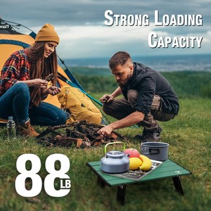 Tavolino <span class=keywords><strong>da</strong></span> <span class=keywords><strong>Spiaggia</strong></span> Pieghevole Mini Portatile in Alluminio Ultraleggero Verde per Campeggio e Attività all'Aperto - Product Image 4
