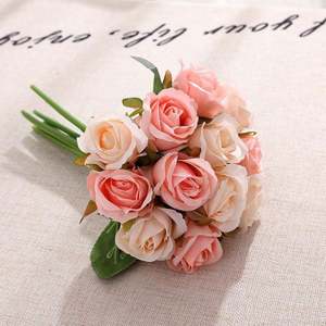 Offre Spéciale : Bouquet de Fleurs Artificielles pour Mariage, Vente en Gros, Décoration Maison, 12 Têtes de Roses Artificielles - Product Image 5