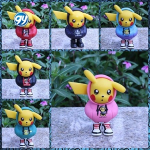 <strong>Pokemoned</strong> Pikachu Streetwear <strong>Hoodie</strong> Chibi Figure Model Collectible Boxed Plastic Crafts - Product Image 2