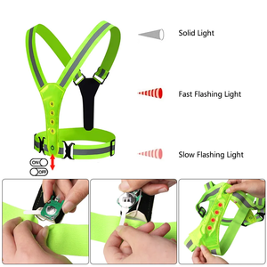 Y-Style Réglable Réfléchissant Vêtements De Sécurité Haute Visibilité Lumière <span class=keywords><strong>Clignotant</strong></span> LED Réfléchissant Bretelles Gilet pour Sports de Plein Air - Product Image 5
