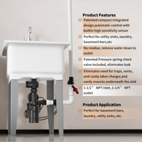 GP entreprises fait contrôle automatique capteur de sensibilité thermoplastique utilitaire sous-sol Bar pompe d'évier à linge