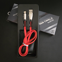 Universal portátil multifuncional USB 2,0 aleación de zinc colores tejido súper carga USB A a USB C cables