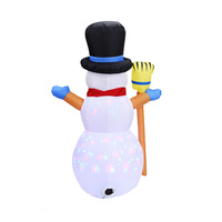 Décoration de cour de Noël exclusive de 12 mètres en polyester, lumières colorées rotatives, bonhomme de neige gonflable