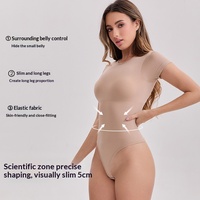 Body string sexy sans couture en nylon à manches courtes, sculptant, amincissant le ventre, rehausseur de taille et rehausseur de fesses pour femme, taille XXXL