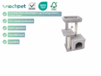 Fournisseurs cadre d'escalade pour chat en velours gris clair moderne tour d'arbre à chat corde en sisal centre d'activités maison de jeu pour petits chats