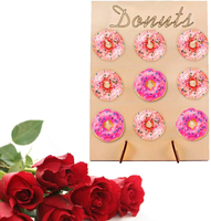 Tailai Holz-Donut-Wandständer Präsentationsbrett für Hochzeits- und Partydekoration DIY Donut-Ständer Brett Kuchen-Dekorationszubehör