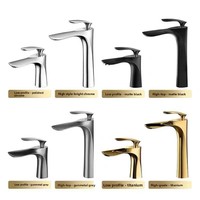 Robinet de lavabo monotrou en acier inoxydable feuille d'érable dorée, pour eau chaude/froide, idéal pour l'aspiration transfrontalière