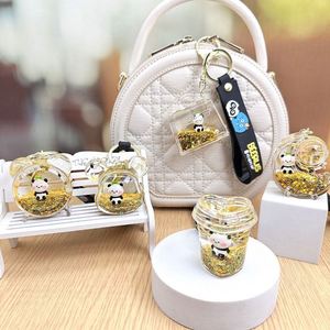 Porte-clés et pendentifs de sac en acrylique, avec liquide flottant noir et or et sable mouvant en bouteille flottante, pour clés de voiture, de fabrication industrielle - Product Image 4