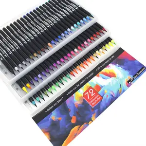 핫 세일 72 색 수채화 브러쉬 펜 부드러운 유연한 팁 색칠 아트 마커 세트 그리기 혼합 그림