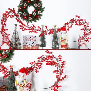 Guirlande de baies rouges artificielles Chenrui pour Noël, 60 cm, en plastique, pour la décoration de la maison - Product Image 4
