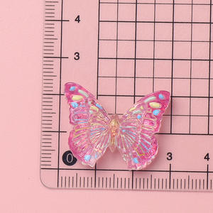 Breloques papillon colorées en résine à dos plat pour loisirs créatifs, cabochons papillon pour embellissement - Product Image 5