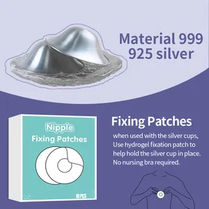 ISO 13485 CE 999/925 Silbernerkranz Stillzeit Silberne Becher Wiederverwendung silberne Nippelbecher Stillpad Nippelschutz